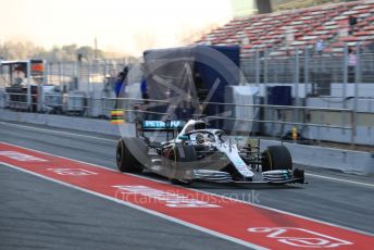 World © Octane Photographic Ltd. Formula 1 – Winter Testing - Test 2 - Day 3. Mercedes AMG Petronas Motorsport AMG F1 W10 EQ Power+ - Lewis Hamilton. Circuit de Barcelona-Catalunya. Thursday 28th February 2019.