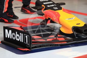 World © Octane Photographic Ltd. Formula 1 – Winter Testing - Test 2 - Day 3. Aston Martin Red Bull Racing RB15 front wing – Pierre Gasly . Circuit de Barcelona-Catalunya. Thursday 28th February 2019.