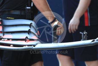 World © Octane Photographic Ltd. Formula 1 – Winter Testing - Test 2 - Day 3. Aston Martin Red Bull Racing RB15 – Pierre Gasly damaged car gets returned to the pit lane. Circuit de Barcelona-Catalunya. Thursday 28th February 2019.