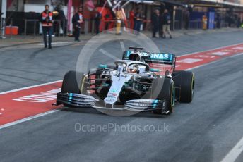 World © Octane Photographic Ltd. Formula 1 – Winter Testing - Test 2 - Day 3. Mercedes AMG Petronas Motorsport AMG F1 W10 EQ Power+ - Lewis Hamilton. Circuit de Barcelona-Catalunya. Thursday 28th February 2019.