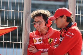 World © Octane Photographic Ltd. Formula 1 - Winter Testing - Test 2 - Day 3. Mattia Binotto – Team Principal of Scuderia Ferrari and John Elkann – CEO of Exor. Circuit de Barcelona-Catalunya. Friday 1st March 2019