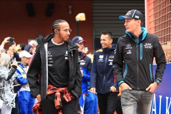 World © Octane Photographic Ltd. Formula 1 – Belgium GP - Drivers Parade. Mercedes AMG Petronas Motorsport AMG F1 W10 EQ Power+ - Lewis Hamilton and ROKiT Williams Racing FW 42 – George Russell. Circuit de Spa Francorchamps, Belgium. Sunday 1st September 2019.