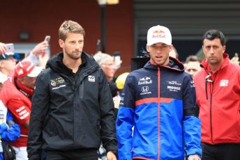 World © Octane Photographic Ltd. Formula 1 – Belgium GP - Drivers Parade. Rich Energy Haas F1 Team VF19 – Romain Grosjean and Scuderia Toro Rosso - Pierre Gasly. Circuit de Spa Francorchamps, Belgium. Sunday 1st September 2019.