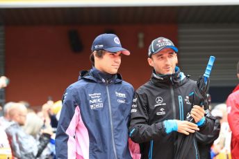 World © Octane Photographic Ltd. Formula 1 – Belgium GP - Drivers Parade. SportPesa Racing Point RP19 – Lance Stroll and ROKiT Williams Racing FW42 – Robert Kubica. Circuit de Spa Francorchamps, Belgium. Sunday 1st September 2019.