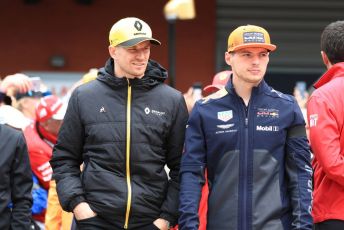 World © Octane Photographic Ltd. Formula 1 – Belgium GP - Drivers Parade. Renault Sport F1 Team RS19 – Nico Hulkenberg and Aston Martin Red Bull Racing RB15 – Max Verstappen. Circuit de Spa Francorchamps, Belgium. Sunday 1st September 2019.