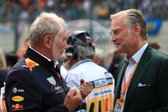 World © Octane Photographic Ltd. Formula 1 - Belgium GP - Grid. Helmut Marko - advisor to the Red Bull GmbH Formula One Teams and head of Red Bull's driver development program and Sean Bratches - Managing Director, Commercial Operations of Liberty Media. Circuit de Spa Francorchamps, Belgium. Sunday 1st September 2019.