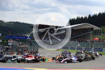 World © Octane Photographic Ltd. Formula 1 – Belgium GP - Race. Aston Martin Red Bull Racing RB15 – Max Verstappen and Alfa Romeo Racing C38 – Kimi Raikkonen. Circuit de Spa Francorchamps, Belgium. Sunday 1st September 2019.