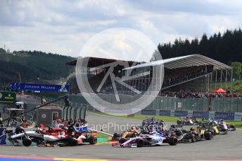 World © Octane Photographic Ltd. Formula 1 – Belgium GP - Race. Aston Martin Red Bull Racing RB15 – Max Verstappen and Alfa Romeo Racing C38 – Kimi Raikkonen. Circuit de Spa Francorchamps, Belgium. Sunday 1st September 2019.