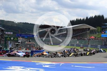 World © Octane Photographic Ltd. Formula 1 – Belgium GP - Race. Aston Martin Red Bull Racing RB15 – Max Verstappen and Alfa Romeo Racing C38 – Kimi Raikkonen. Circuit de Spa Francorchamps, Belgium. Sunday 1st September 2019.