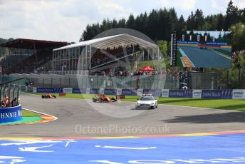 World © Octane Photographic Ltd. Formula 1 – Belgium GP - Race. Scuderia Ferrari SF90 – Charles Leclerc leads under safety car. Circuit de Spa Francorchamps, Belgium. Sunday 1st September 2019.