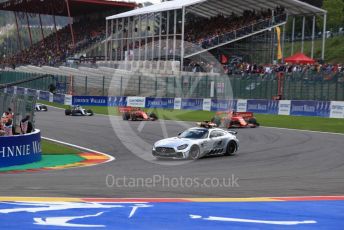 World © Octane Photographic Ltd. Formula 1 – Belgium GP - Race. Scuderia Ferrari SF90 – Charles Leclerc leads under safety car. Circuit de Spa Francorchamps, Belgium. Sunday 1st September 2019.