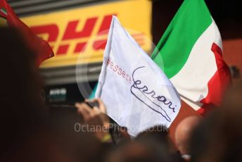 World © Octane Photographic Ltd. Formula 1 – Belgium GP - Race Podium. Italian flags. Circuit de Spa Francorchamps, Belgium. Sunday 1st September 2019.