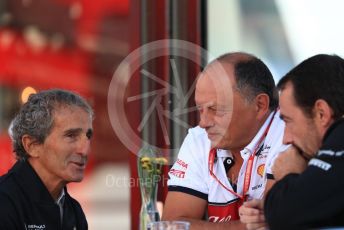 World © Octane Photographic Ltd. Formula 1 - Belgium GP - Paddock. Alain Prost – Non-Executive Director Renault Sport Formula 1 Team and Frederic Vasseur – Team Principal and CEO of Sauber Motorsport AG. Circuit de Spa Francorchamps, Belgium. Friday 29th August 2019.