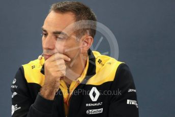 World © Octane Photographic Ltd. Formula 1 - Hungarian GP – Friday FIA Team Press Conference. Cyril Abiteboul - Managing Director of Renault Sport Racing Formula 1 Team. Circuit de Spa Francorchamps, Belgium. Friday 29th August 2019.