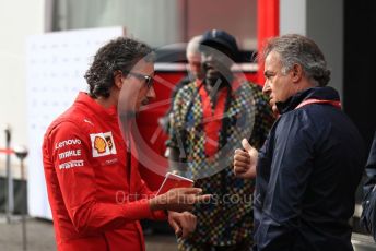 World © Octane Photographic Ltd. Formula 1 - Belgium GP - Paddock. Laurent Mekies – Sporting Director of Scuderia Ferrari and Jean Alesi. Circuit de Spa Francorchamps, Belgium. Sunday 1st September 2019.