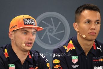 World © Octane Photographic Ltd. Formula 1 – Belgium GP. FIA Drivers Press Conference. Aston Martin Red Bull Racing – Max Verstappen and Alexander Albon . Circuit de Spa Francorchamps, Belgium. Thursday 28th August 2019.