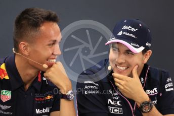 World © Octane Photographic Ltd. Formula 1 – Belgium GP. FIA Drivers Press Conference. Aston Martin Red Bull Racing – Alexander Albon and SportPesa Racing Point - Sergio Perez. Circuit de Spa Francorchamps, Belgium. Thursday 28th August 2019.