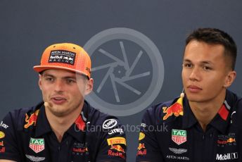 World © Octane Photographic Ltd. Formula 1 – Belgium GP. FIA Drivers Press Conference. Aston Martin Red Bull Racing – Max Verstappen and Alexander Albon . Circuit de Spa Francorchamps, Belgium. Thursday 28th August 2019.