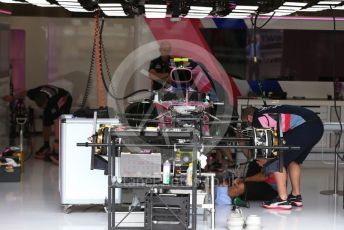 World © Octane Photographic Ltd. Formula 1 – Belgium GP - Pit Lane. SportPesa Racing Point RP19.  Circuit de Spa Francorchamps, Belgium. Thursday 28th August 2019.