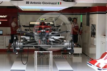 World © Octane Photographic Ltd. Formula 1 – Belgium GP - Pit Lane. Alfa Romeo Racing C38. Circuit de Spa Francorchamps, Belgium. Thursday 28th August 2019.
