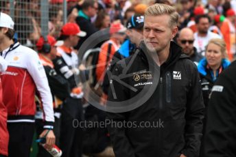 World © Octane Photographic Ltd. Formula 1 – British GP - Drivers Parade. Rich Energy Haas F1 Team VF19 – Kevin Magnussen. Silverstone Circuit, Towcester, Northamptonshire. Sunday 14th July 2019.