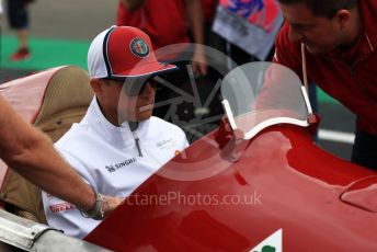 World © Octane Photographic Ltd. Formula 1 – British GP - Drivers Parade. Alfa Romeo Racing C38 – Kimi Raikkonen. Silverstone Circuit, Towcester, Northamptonshire. Sunday 14th July 2019.