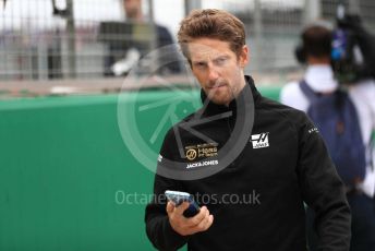 World © Octane Photographic Ltd. Formula 1 – British GP - Drivers Parade. Rich Energy Haas F1 Team VF19 – Romain Grosjean. Silverstone Circuit, Towcester, Northamptonshire. Sunday 14th July 2019.