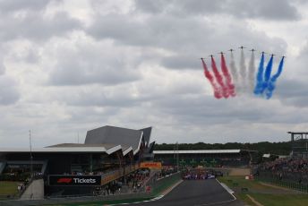 World © Octane Photographic Ltd. Formula 1 – British GP. Red Arrows fly over the Grid. Silverstone Circuit, Towcester, Northamptonshire. Sunday 14th July 2019