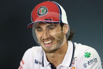World © Octane Photographic Ltd. Formula 1 – British GP. FIA Drivers Press Conference. Alfa Romeo Racing – Antonio Giovinazzi. Silverstone Circuit, Towcester, Northamptonshire. Thursday 11th July 2019.