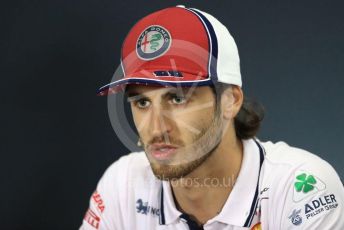 World © Octane Photographic Ltd. Formula 1 – British GP. FIA Drivers Press Conference. Alfa Romeo Racing – Antonio Giovinazzi. Silverstone Circuit, Towcester, Northamptonshire. Thursday 11th July 2019.