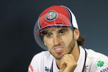 World © Octane Photographic Ltd. Formula 1 – British GP. FIA Drivers Press Conference. Alfa Romeo Racing – Antonio Giovinazzi. Silverstone Circuit, Towcester, Northamptonshire. Thursday 11th July 2019.