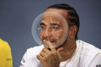 World © Octane Photographic Ltd. Formula 1 – British GP. FIA Drivers Press Conference. Mercedes AMG Petronas Motorsport - Lewis Hamilton. Silverstone Circuit, Towcester, Northamptonshire. Thursday 11th July 2019.