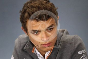 World © Octane Photographic Ltd. Formula 1 – British GP. FIA Drivers Press Conference. McLaren – Lando Norris. Silverstone Circuit, Towcester, Northamptonshire. Thursday 11th July 2019.