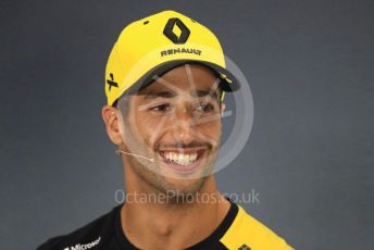 World © Octane Photographic Ltd. Formula 1 – British GP. FIA Drivers Press Conference. Renault Sport F1 Team – Daniel Ricciardo. Silverstone Circuit, Towcester, Northamptonshire. Thursday 11th July 2019.