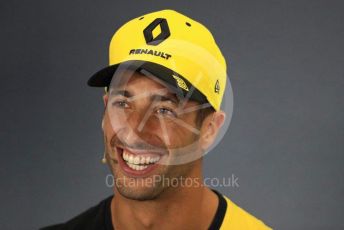 World © Octane Photographic Ltd. Formula 1 – British GP. FIA Drivers Press Conference. Renault Sport F1 Team – Daniel Ricciardo. Silverstone Circuit, Towcester, Northamptonshire. Thursday 11th July 2019.