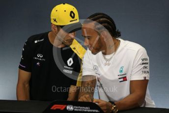 World © Octane Photographic Ltd. Formula 1 – British GP. FIA Drivers Press Conference. Mercedes AMG Petronas Motorsport - Lewis Hamilton and Renault Sport F1 Team – Daniel Ricciardo. Silverstone Circuit, Towcester, Northamptonshire. Thursday 11th July 2019.