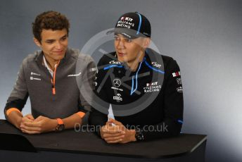 World © Octane Photographic Ltd. Formula 1 – British GP. FIA Drivers Press Conference. ROKiT Williams Racing – George Russell and McLaren – Lando Norris. Silverstone Circuit, Towcester, Northamptonshire. Thursday 11th July 2019.