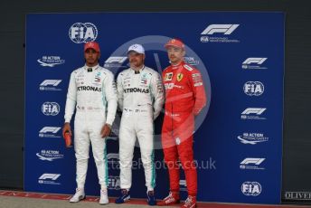 World © Octane Photographic Ltd. Formula 1 – British GP - Qualifying. Mercedes AMG Petronas Motorsport AMG F1 W10 EQ Power+ - Valtteri Bottas followed by Lewis Hamilton and Scuderia Ferrari SF90 – Charles Leclerc.. Silverstone Circuit, Towcester, Northamptonshire. Saturday 13th July 2019.