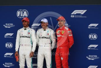 World © Octane Photographic Ltd. Formula 1 – British GP - Qualifying. Mercedes AMG Petronas Motorsport AMG F1 W10 EQ Power+ - Valtteri Bottas followed by Lewis Hamilton and Scuderia Ferrari SF90 – Charles Leclerc.. Silverstone Circuit, Towcester, Northamptonshire. Saturday 13th July 2019.