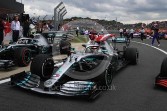 World © Octane Photographic Ltd. Formula 1 – British GP - Race - Podium. Mercedes AMG Petronas Motorsport AMG F1 W10 EQ Power+ - Lewis Hamilton. Silverstone Circuit, Towcester, Northamptonshire. Sunday 14th July 2019.