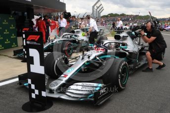 World © Octane Photographic Ltd. Formula 1 – British GP - Race - Podium. Mercedes AMG Petronas Motorsport AMG F1 W10 EQ Power+ - Lewis Hamilton. Silverstone Circuit, Towcester, Northamptonshire. Sunday 14th July 2019.