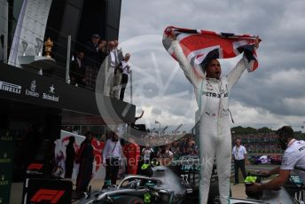 World © Octane Photographic Ltd. Formula 1 – British GP - Race - Podium. Mercedes AMG Petronas Motorsport AMG F1 W10 EQ Power+ - Lewis Hamilton. Silverstone Circuit, Towcester, Northamptonshire. Sunday 14th July 2019.