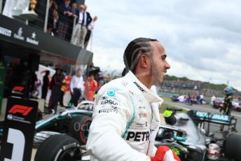 World © Octane Photographic Ltd. Formula 1 – British GP - Race - Podium. Mercedes AMG Petronas Motorsport AMG F1 W10 EQ Power+ - Lewis Hamilton. Silverstone Circuit, Towcester, Northamptonshire. Sunday 14th July 2019.