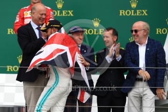 World © Octane Photographic Ltd. Formula 1 – British GP - Race - Podium. Mercedes AMG Petronas Motorsport AMG F1 W10 EQ Power+ - Lewis Hamilton. Silverstone Circuit, Towcester, Northamptonshire. Sunday 14th July 2019.