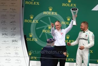 World © Octane Photographic Ltd. Formula 1 – British GP - Race - Podium. Mercedes AMG Petronas Motorsport AMG F1 W10 EQ Power+ - Valtteri Bottas. Silverstone Circuit, Towcester, Northamptonshire. Sunday 14th July 2019.