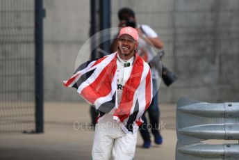 World © Octane Photographic Ltd. Formula 1 – British GP - Race - Podium. Mercedes AMG Petronas Motorsport AMG F1 W10 EQ Power+ - Lewis Hamilton. Silverstone Circuit, Towcester, Northamptonshire. Sunday 14th July 2019.