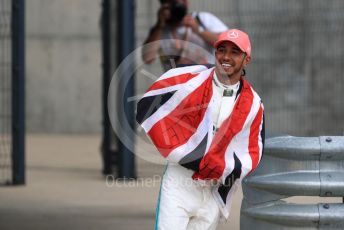 World © Octane Photographic Ltd. Formula 1 – British GP - Race - Podium. Mercedes AMG Petronas Motorsport AMG F1 W10 EQ Power+ - Lewis Hamilton. Silverstone Circuit, Towcester, Northamptonshire. Sunday 14th July 2019.