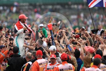 World © Octane Photographic Ltd. Formula 1 – British GP - Race - Podium. Mercedes AMG Petronas Motorsport AMG F1 W10 EQ Power+ - Lewis Hamilton. Silverstone Circuit, Towcester, Northamptonshire. Sunday 14th July 2019.