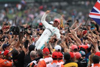 World © Octane Photographic Ltd. Formula 1 – British GP - Race - Podium. Mercedes AMG Petronas Motorsport AMG F1 W10 EQ Power+ - Lewis Hamilton. Silverstone Circuit, Towcester, Northamptonshire. Sunday 14th July 2019.