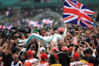 World © Octane Photographic Ltd. Formula 1 – British GP - Race - Podium. Mercedes AMG Petronas Motorsport AMG F1 W10 EQ Power+ - Lewis Hamilton. Silverstone Circuit, Towcester, Northamptonshire. Sunday 14th July 2019.